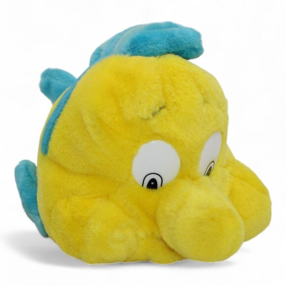 Vintage Tyco 1991 Disney Flounder Fish Plush Yellow & Blue Soft Toy - Picture 5 of 6